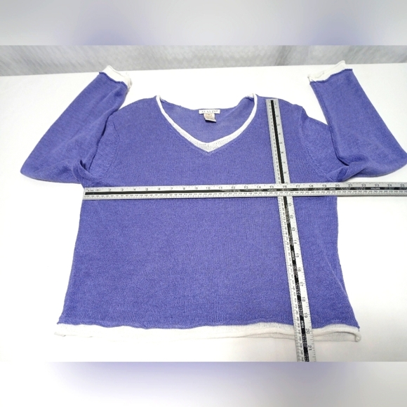 Avalin 100%Linen Long Sleeve Vneck Longsleeve Sweater. Size M - Picture 4 of 7